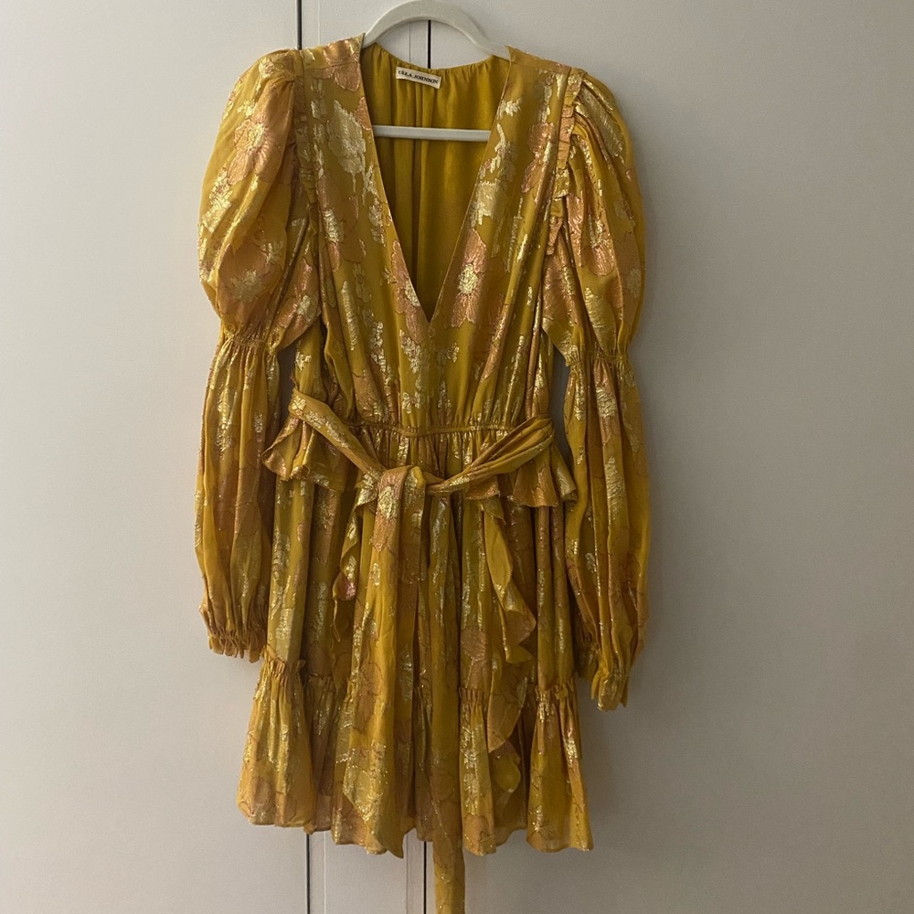 Ulla Johnson gold mini dress